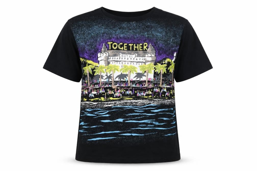 Together Womens Black Cotton Basic T-Shirt Size 8 Round Neck - Size 8-10, Together Hotel