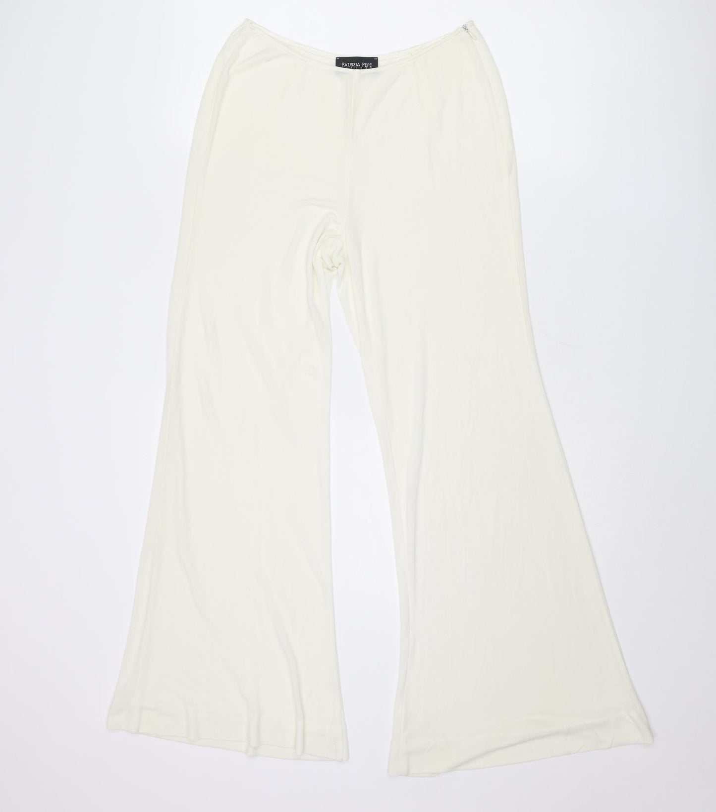 Patrizia Pepe Womens Ivory Polyester Trousers Size 26 in L28 in Regular Zip - Sheer