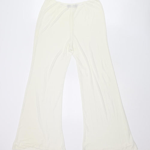 Patrizia Pepe Womens Ivory Polyester Trousers Size 26 in L28 in Regular Zip - Sheer