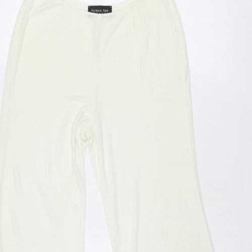 Patrizia Pepe Womens Ivory Polyester Trousers Size 26 in L28 in Regular Zip - Sheer