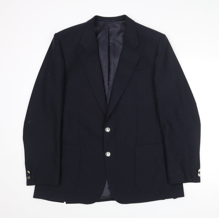 Osborne Mens Blue Polyester Jacket Blazer Size 42 Regular