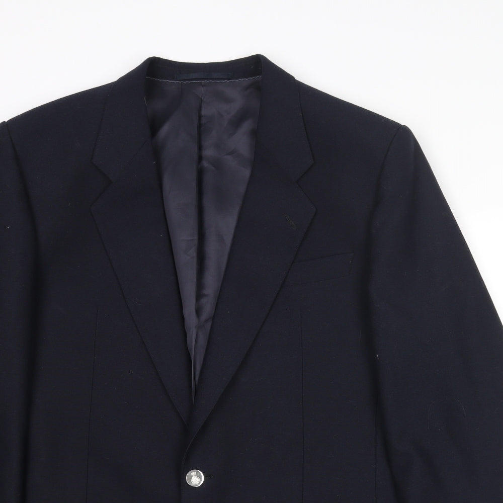 Osborne Mens Blue Polyester Jacket Blazer Size 42 Regular