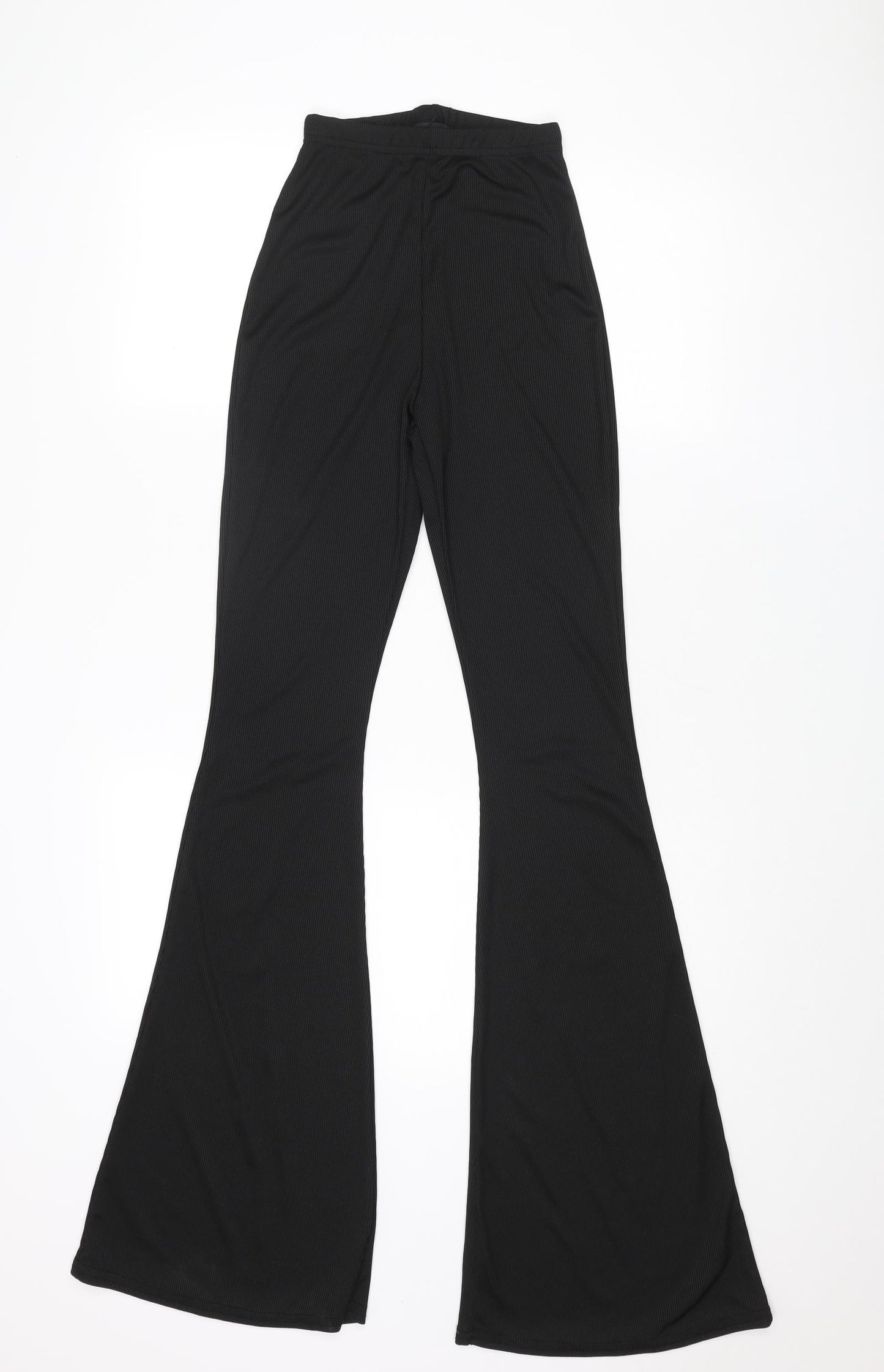 PRETTYLITTLETHING Womens Black Polyester Trousers Size 8 L34 in Regular - 20 Inch Waist