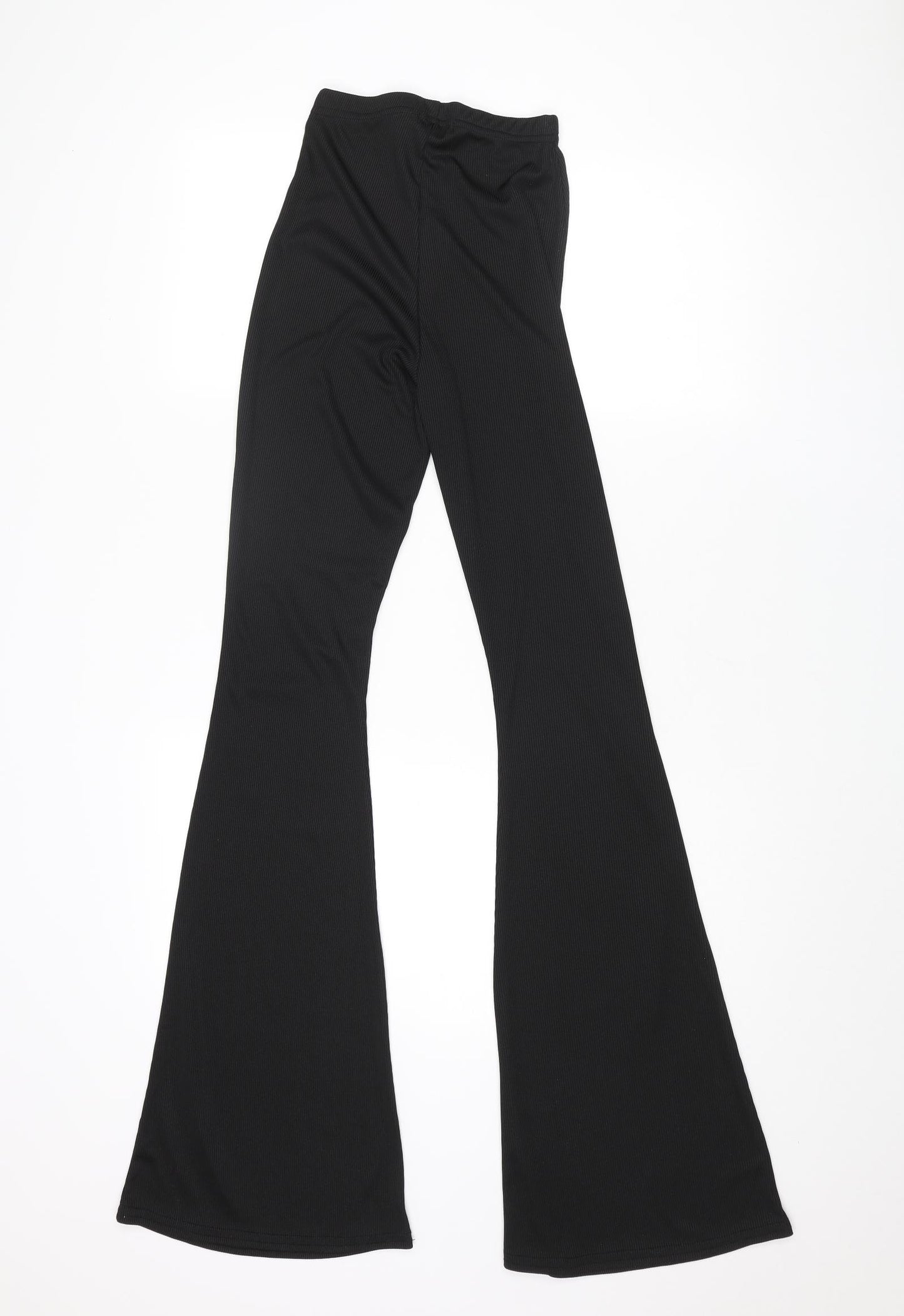 PRETTYLITTLETHING Womens Black Polyester Trousers Size 8 L34 in Regular - 20 Inch Waist