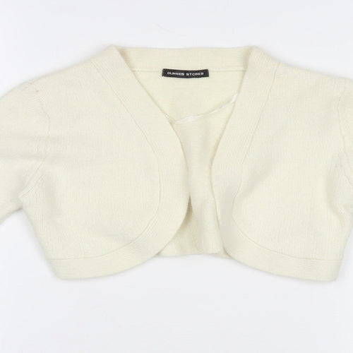 Dunnes Stores Womens Ivory V-Neck Nylon Cardigan Jumper Size 10