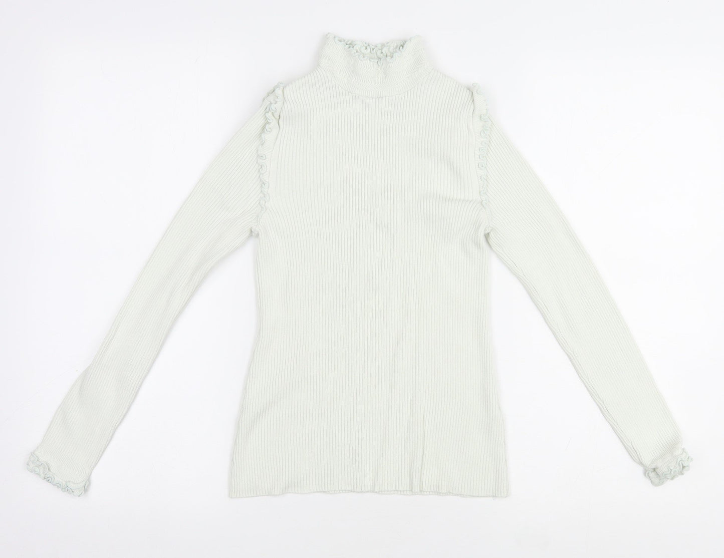 River Island Womens Ivory High Neck Viscose Pullover Jumper Size 10