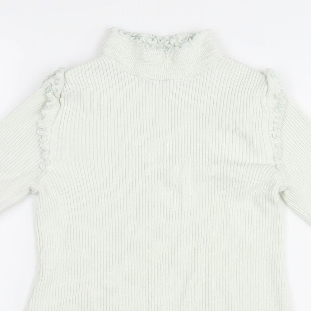 River Island Womens Ivory High Neck Viscose Pullover Jumper Size 10
