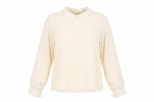 Front view of Red Herring women’s pink polyester basic blouse, size UK 10, collared