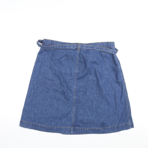 Gap Womens Blue Cotton Mini Skirt Size 30 in Tie