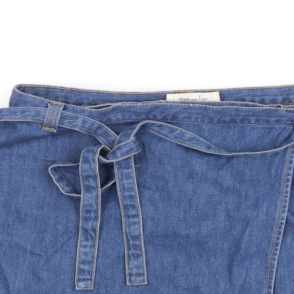 Gap Womens Blue Cotton Mini Skirt Size 30 in Tie