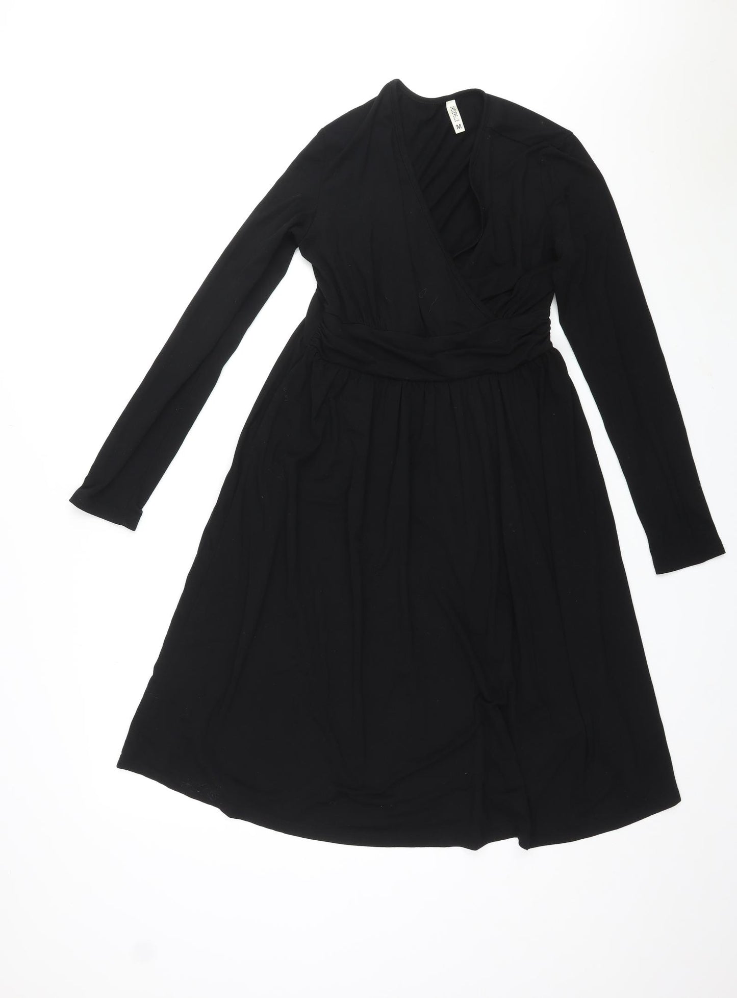 Grecerelle Womens Black Rayon A-Line Size M V-Neck Pullover