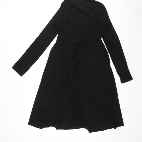 Grecerelle Womens Black Rayon A-Line Size M V-Neck Pullover