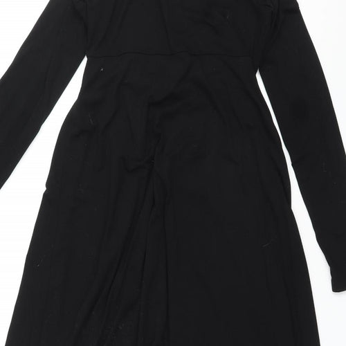Grecerelle Womens Black Rayon A-Line Size M V-Neck Pullover