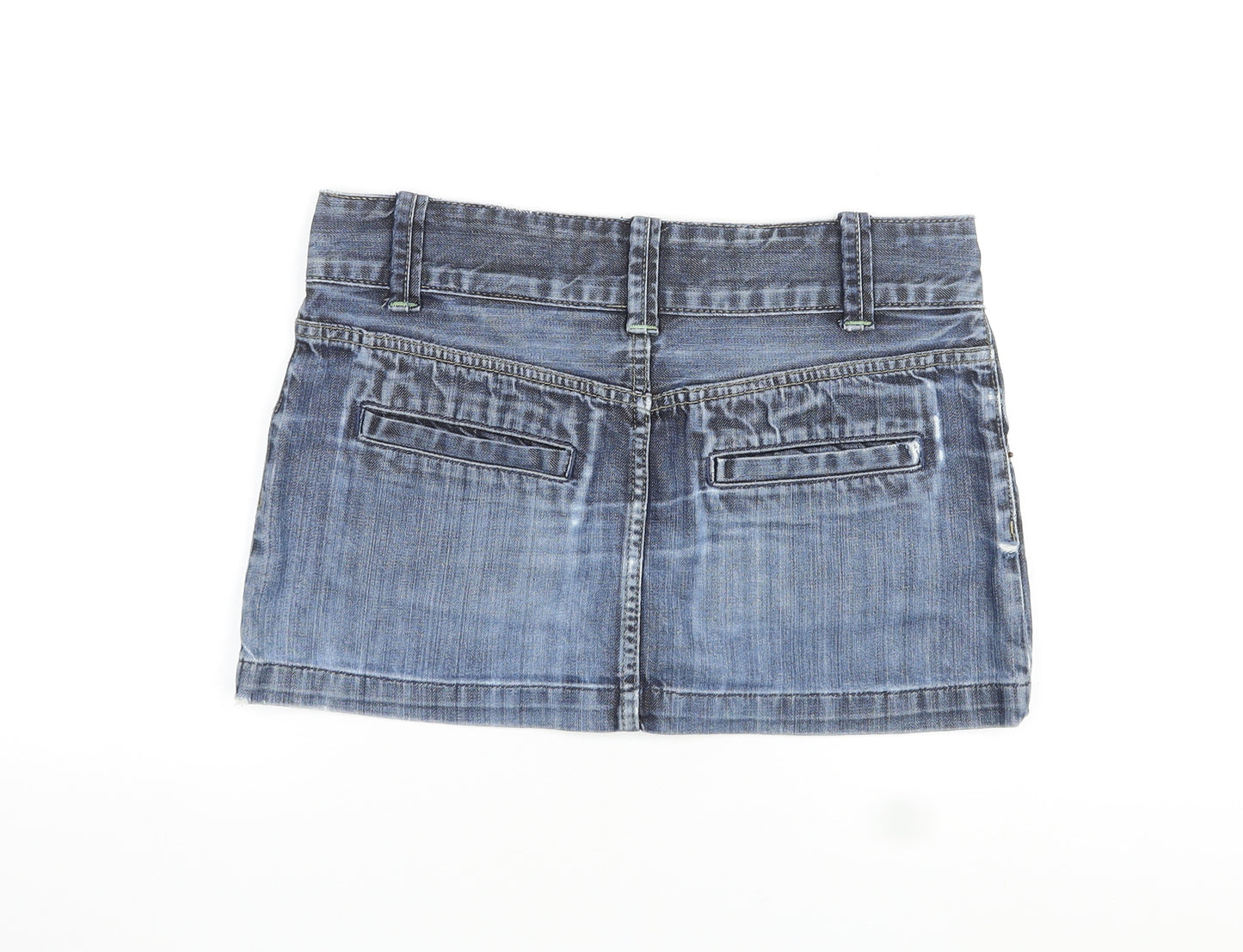 Gap Womens Blue Cotton Mini Skirt Size 4 Zip
