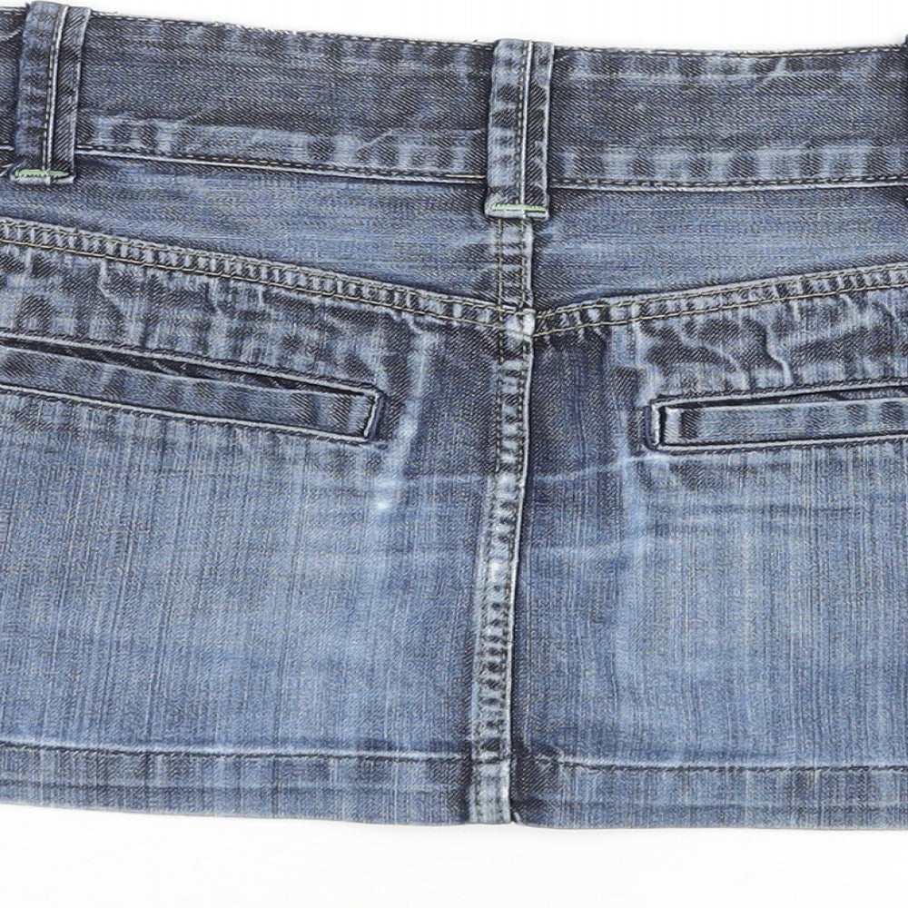 Gap Womens Blue Cotton Mini Skirt Size 4 Zip