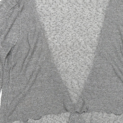 Apricot Womens Grey V-Neck Polyester Cardigan Jumper Size M - Open