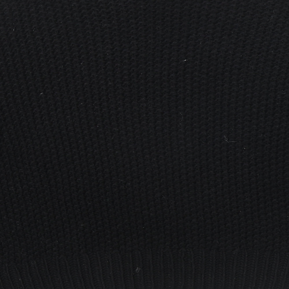 Topshop Womens Black Crew Neck Polka Dot Acrylic Pullover Jumper Size S - Balloon Sleeves