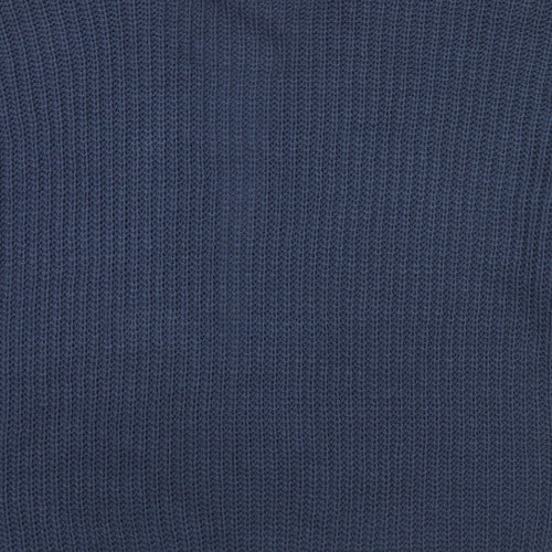 Boohoo Womens Blue V-Neck Acrylic Cardigan Jumper Size L - Open