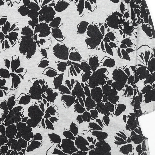 Precis Womens Grey Boat Neck Floral Viscose Pullover Jumper Size XS