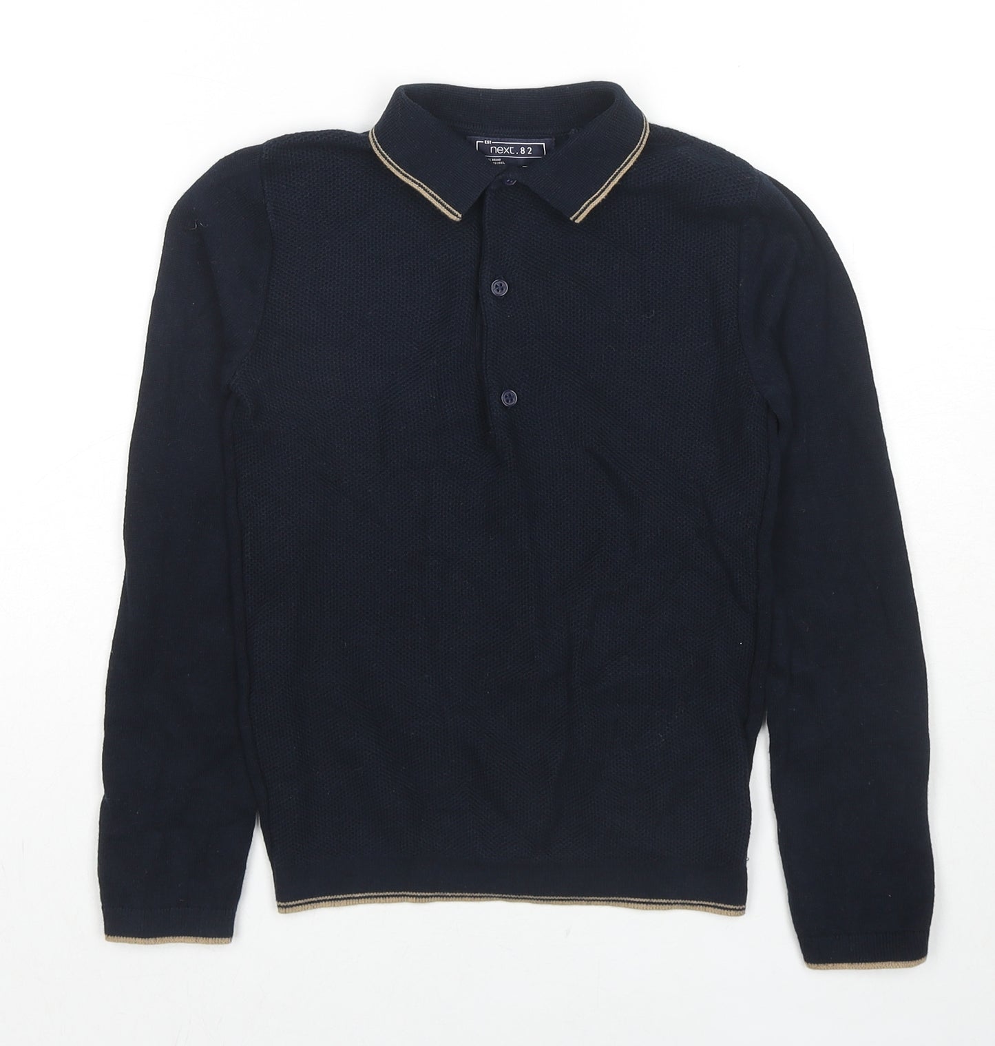 NEXT Boys Blue Collared Cotton Pullover Jumper Size 8 Years Pullover