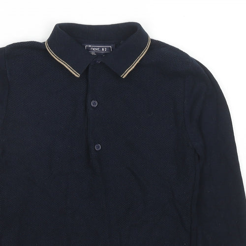 NEXT Boys Blue Collared Cotton Pullover Jumper Size 8 Years Pullover