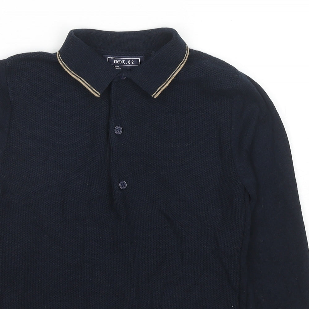 NEXT Boys Blue Collared Cotton Pullover Jumper Size 8 Years Pullover