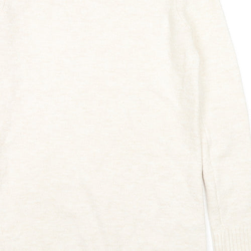 Zara Womens Beige Round Neck Acrylic Pullover Jumper Size S