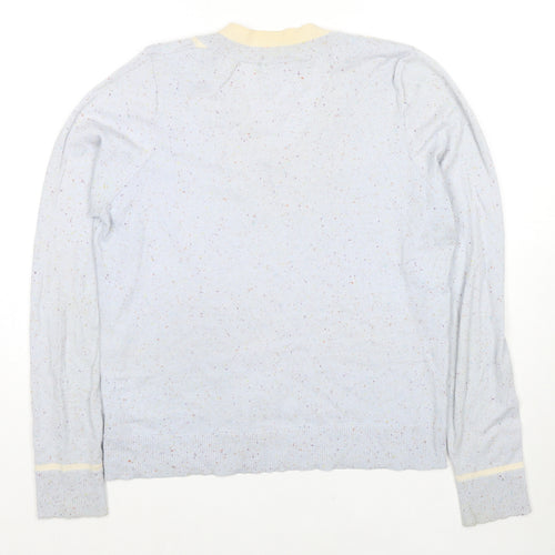 NEXT Womens Grey V-Neck Viscose Pullover Jumper Size M