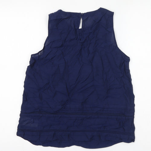 Gap Womens Blue Cotton Basic Blouse Size XS Round Neck
