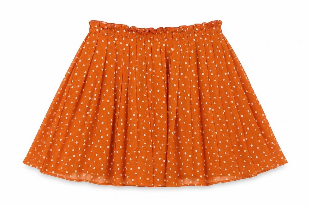 Uniqlo Womens Orange Polka Dot Polyester Flare Skirt Size 12