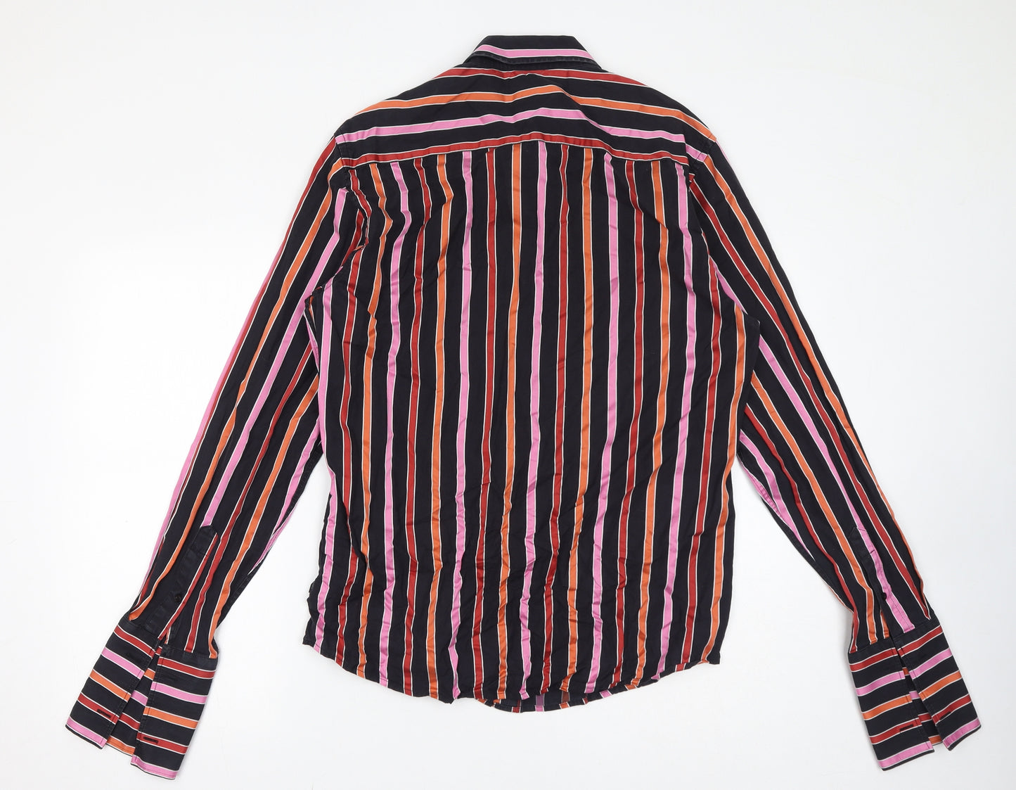 Matinique Womens Black Striped 100% Cotton Basic Button-Up Size XL Collared