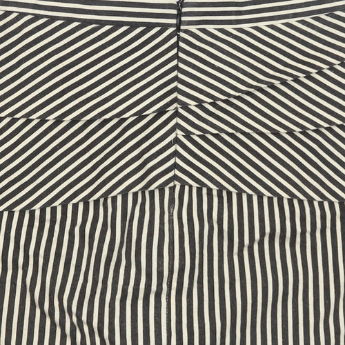 Stella Morgan Womens Black Striped Cotton Straight & Pencil Skirt Size S Zip