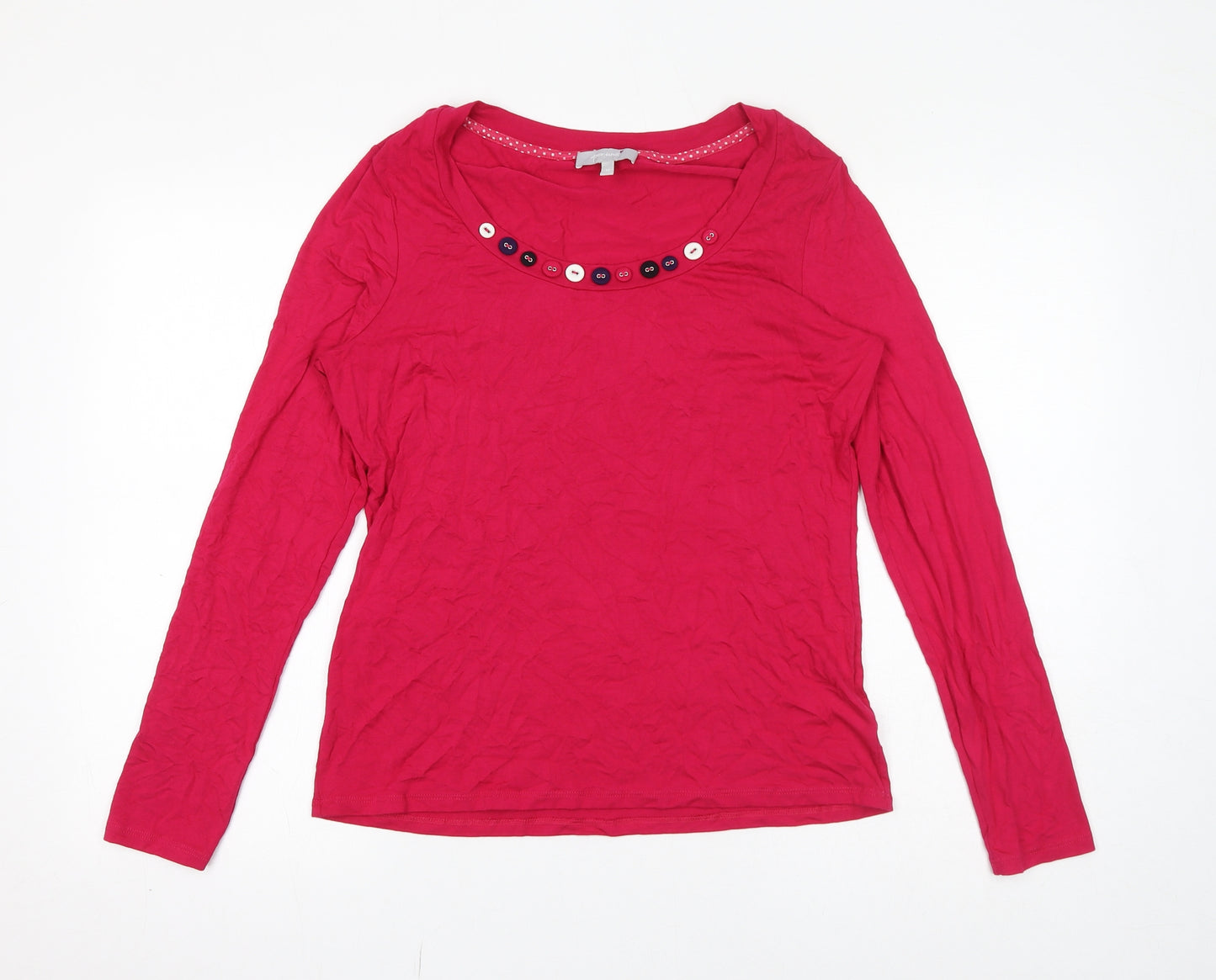 Per Una Womens Pink Viscose Basic T-Shirt Size 14 Round Neck