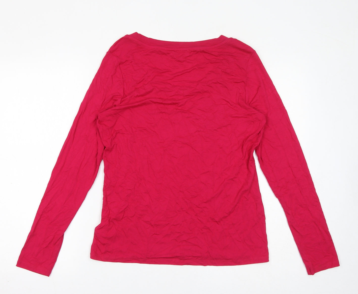 Per Una Womens Pink Viscose Basic T-Shirt Size 14 Round Neck