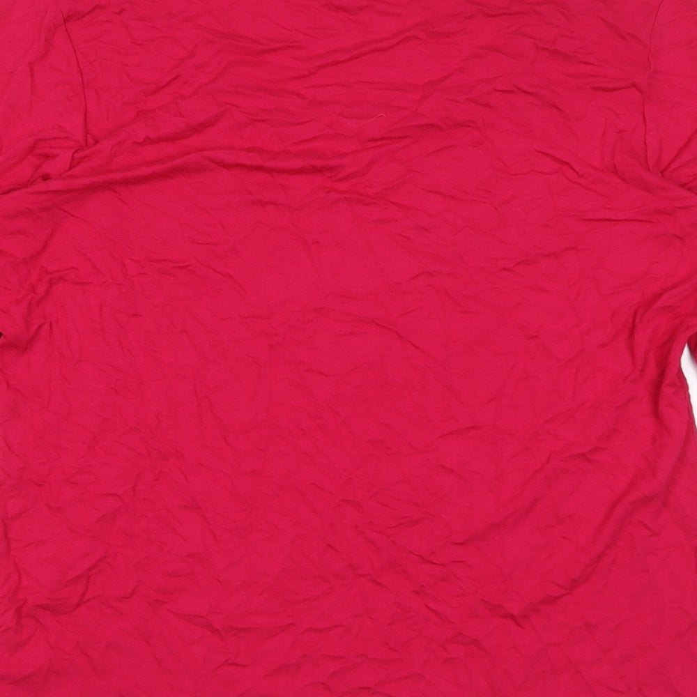 Per Una Womens Pink Viscose Basic T-Shirt Size 14 Round Neck