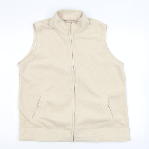 EWM Womens Beige Gilet Jacket Size L Zip
