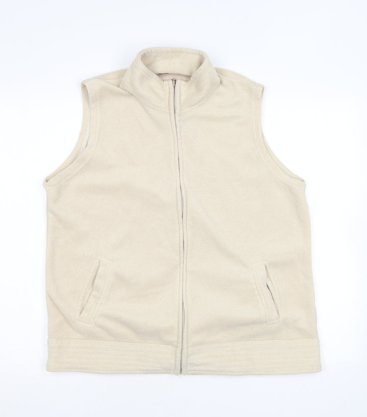EWM Womens Beige Gilet Jacket Size L Zip