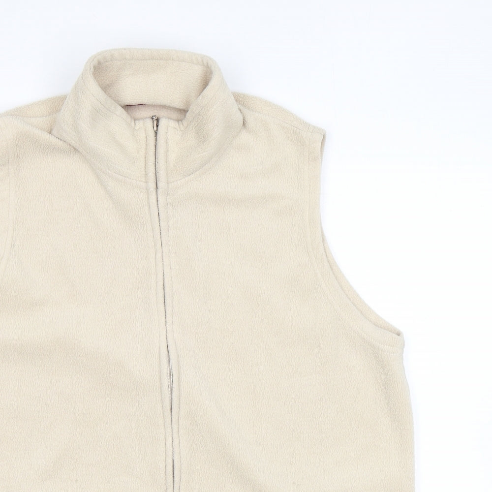 EWM Womens Beige Gilet Jacket Size L Zip