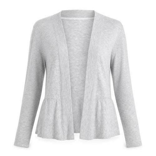 Marks and Spencer Womens Grey V-Neck Polyamide Cardigan Jumper Size 10 - Open