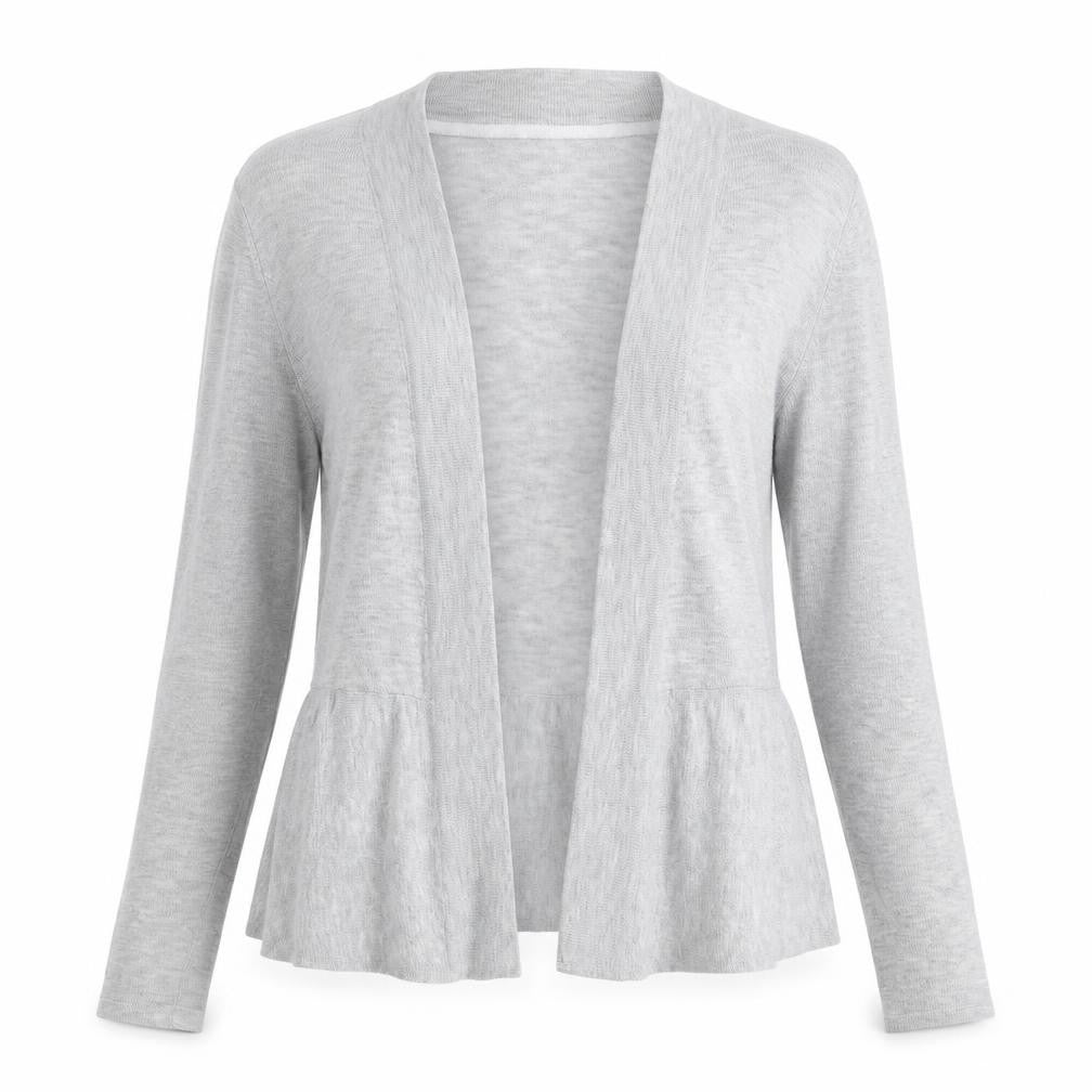 Marks and Spencer Womens Grey V-Neck Polyamide Cardigan Jumper Size 10 - Open