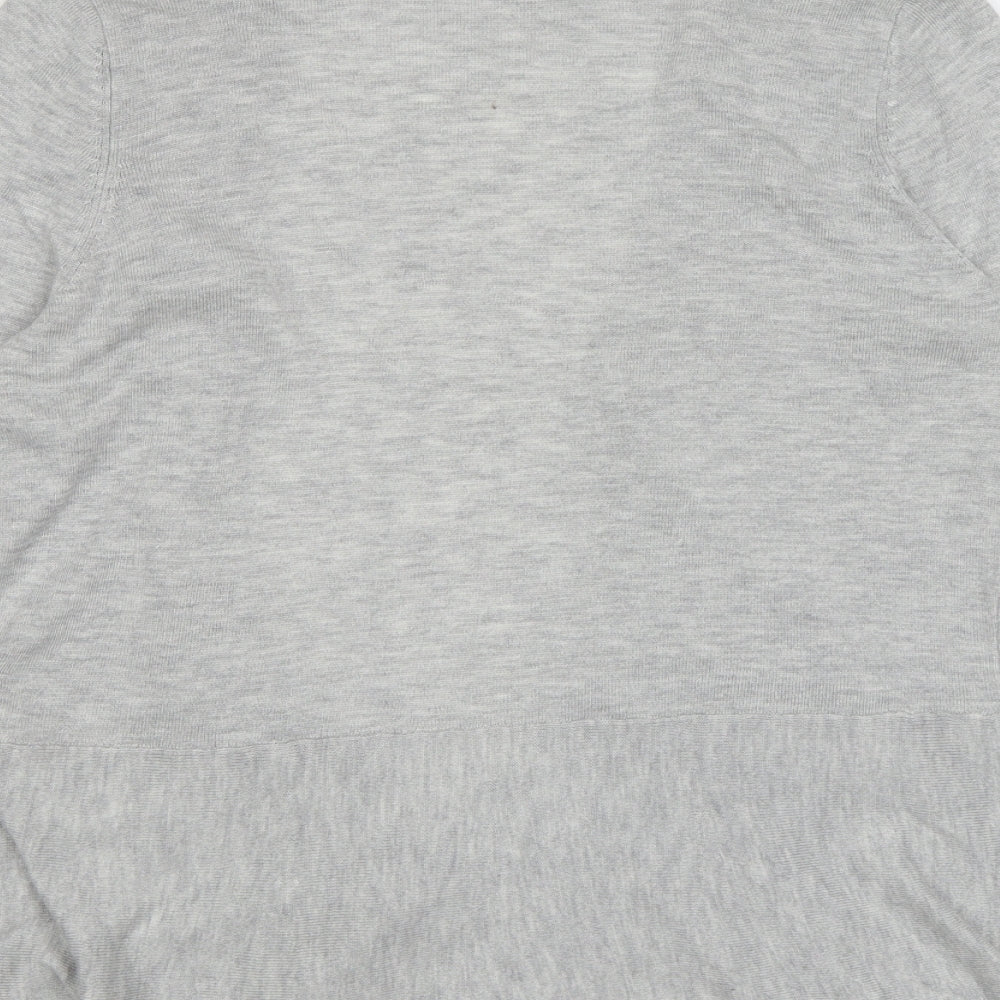 Marks and Spencer Womens Grey V-Neck Polyamide Cardigan Jumper Size 10 - Open