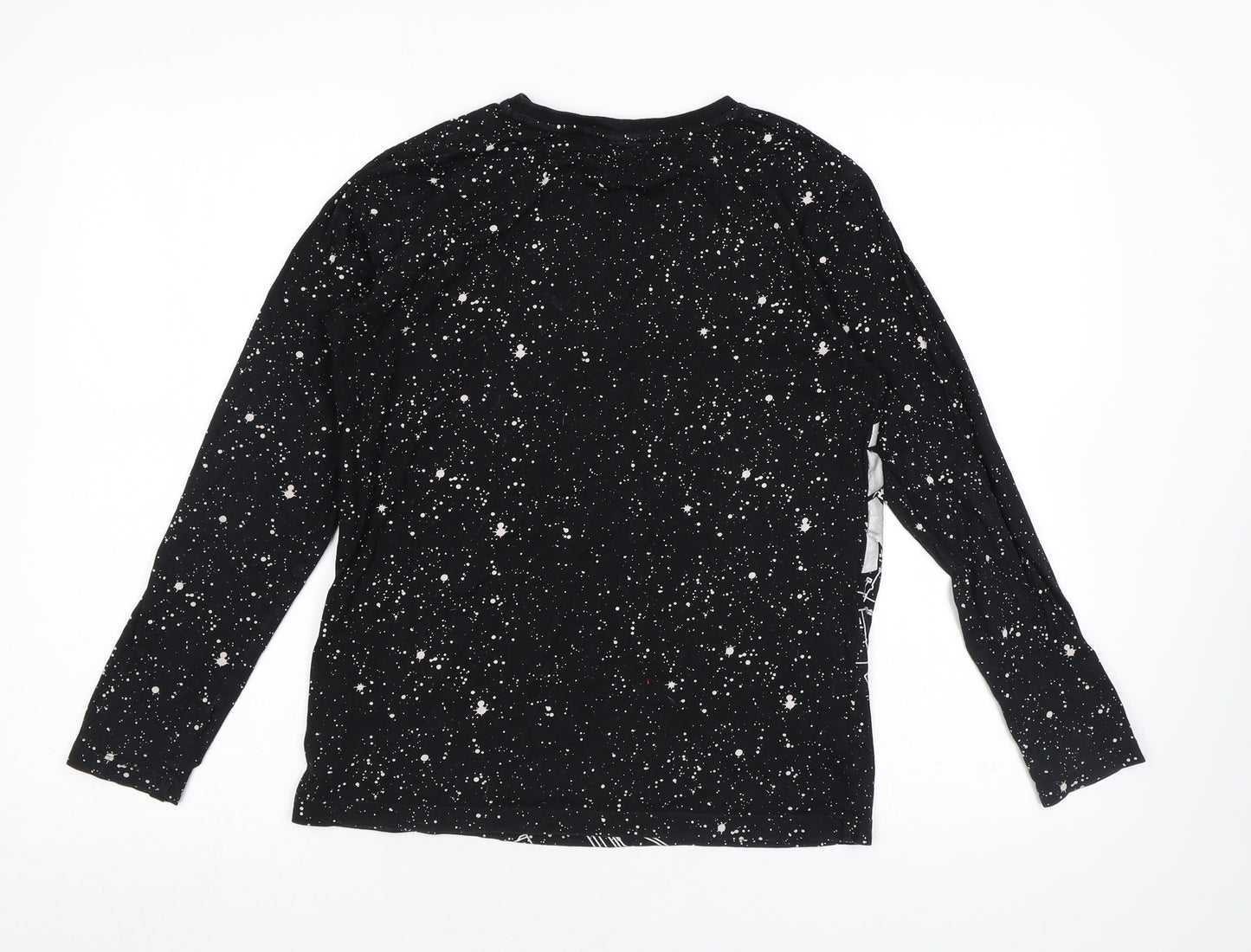 NEXT Boys Black Geometric Cotton Basic T-Shirt Size 11 Years Round Neck Pullover - Star Wars