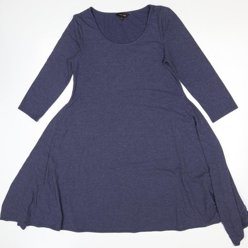 Phase Eight Womens Blue Viscose A-Line Size 10 Scoop Neck Pullover