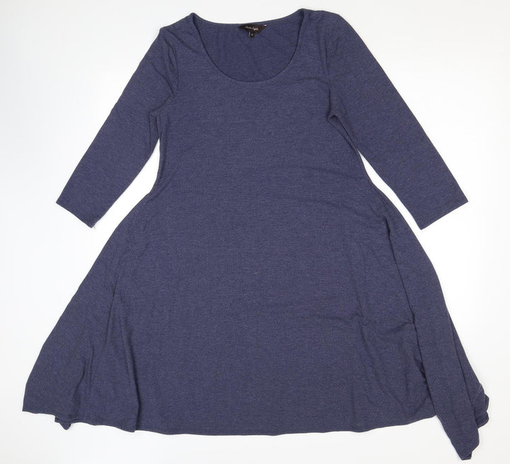 Phase Eight Womens Blue Viscose A-Line Size 10 Scoop Neck Pullover