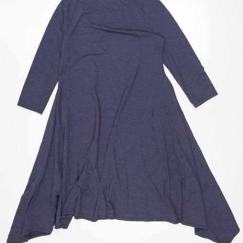 Phase Eight Womens Blue Viscose A-Line Size 10 Scoop Neck Pullover