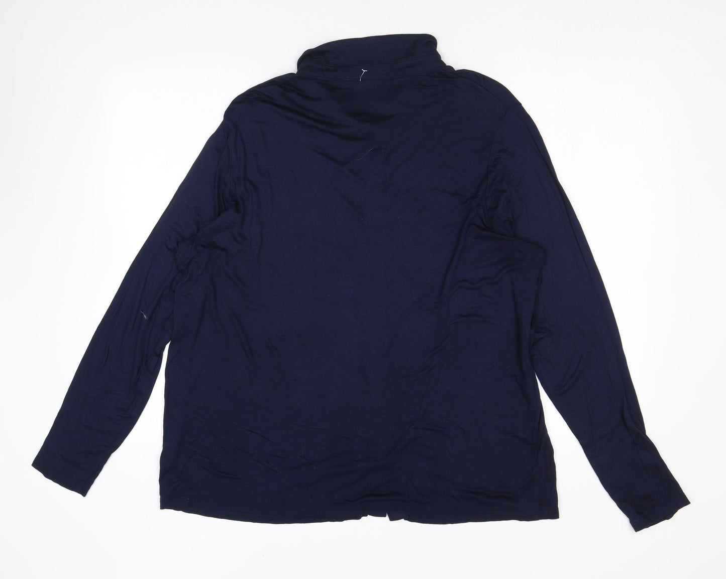 Marks and Spencer Womens Blue Viscose Basic Button-Up Size 18 Collared