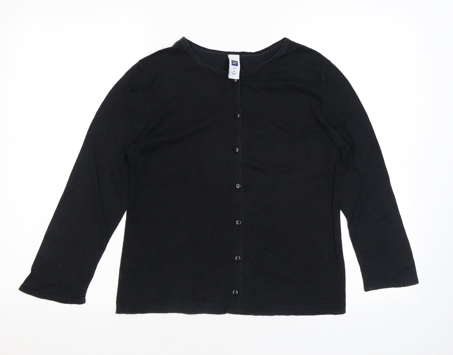 Gap Womens Black Crew Neck Cotton Cardigan Jumper Size M