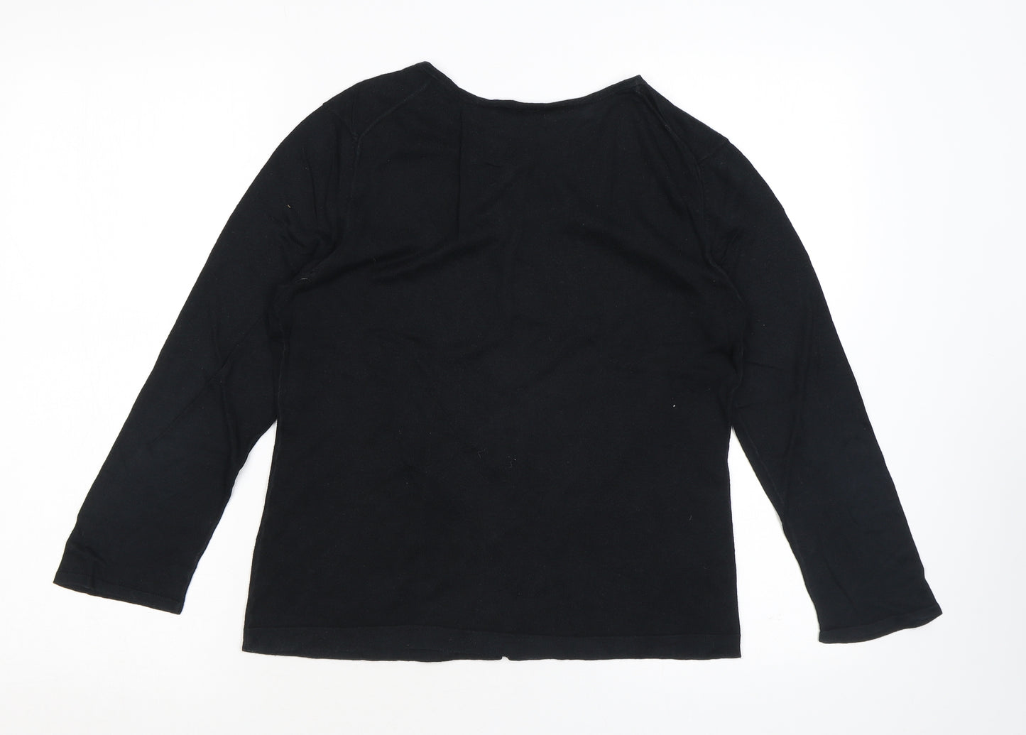 Gap Womens Black Crew Neck Cotton Cardigan Jumper Size M