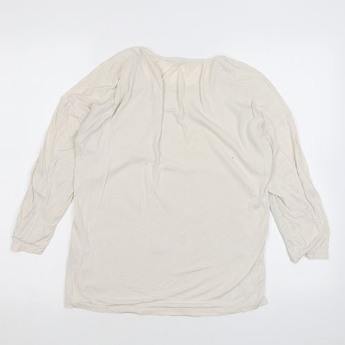 Marks and Spencer Womens Ivory Polyester Basic Blouse Size 8 Round Neck