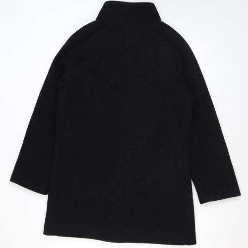 Mango Womens Black Overcoat Coat Size XS Zip